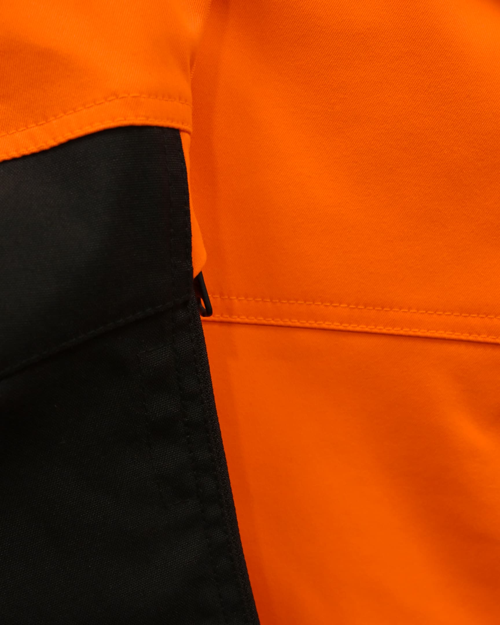 Vohl Hi Vis Utility Pant – Safety Orange – SKU HV-UP-205, heavy-duty Cordura reinforced contrast fabric close-up | color:Safety Orange