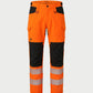 Vohl Hi Vis Utility Pant – Safety Orange – SKU HV-UP-205, front view with Cordura reinforced knee panels and reflective leg bands | color:Safety Orange