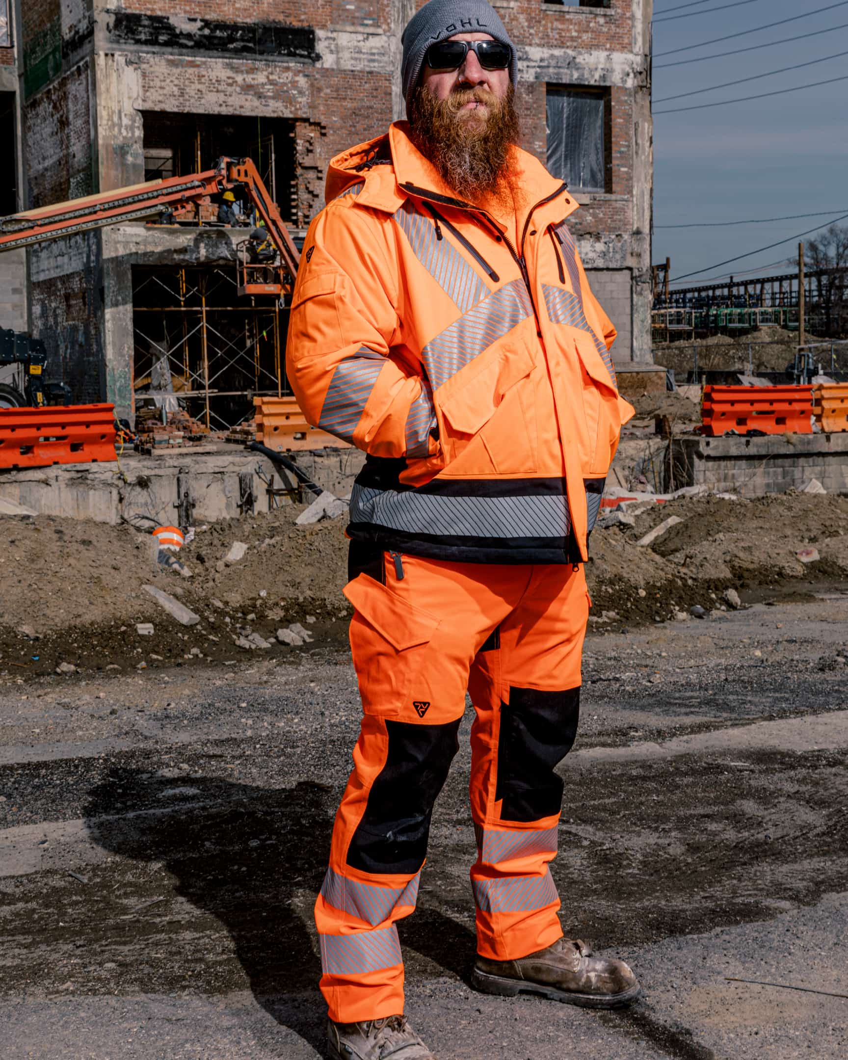 Vohl Hi Vis Utility Pant – Safety Orange – SKU HV-UP-205, lifestyle man | color:Safety Orange