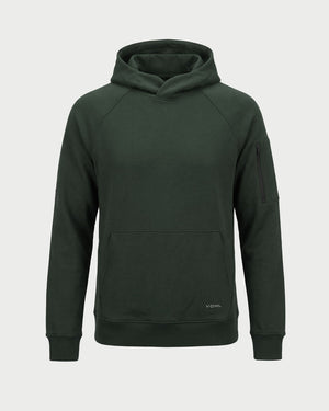 Vohl Heavyweight Fleece Hoody - Deep Forest Green - SKU WW-PO-400, front view with kangaroo pocket and ribbed cuffs | color:Deep Forest Green