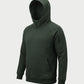 Vohl Heavyweight Fleece Hoody - Deep Forest Green - SKU WW-PO-400, angled front view with hood up and sleeve zip pocket | color:Deep Forest Green