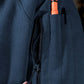 Close-up of blue heavyweight fleece hoody sleeve pocket with zipper and pen slot – SKU WW-PO-600 | color:Detroit Blue