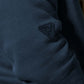 Close-up of blue heavyweight fleece hoody sleeve pocket with zipper and pen slot – SKU WW-PO-600 | color:Detroit Blue