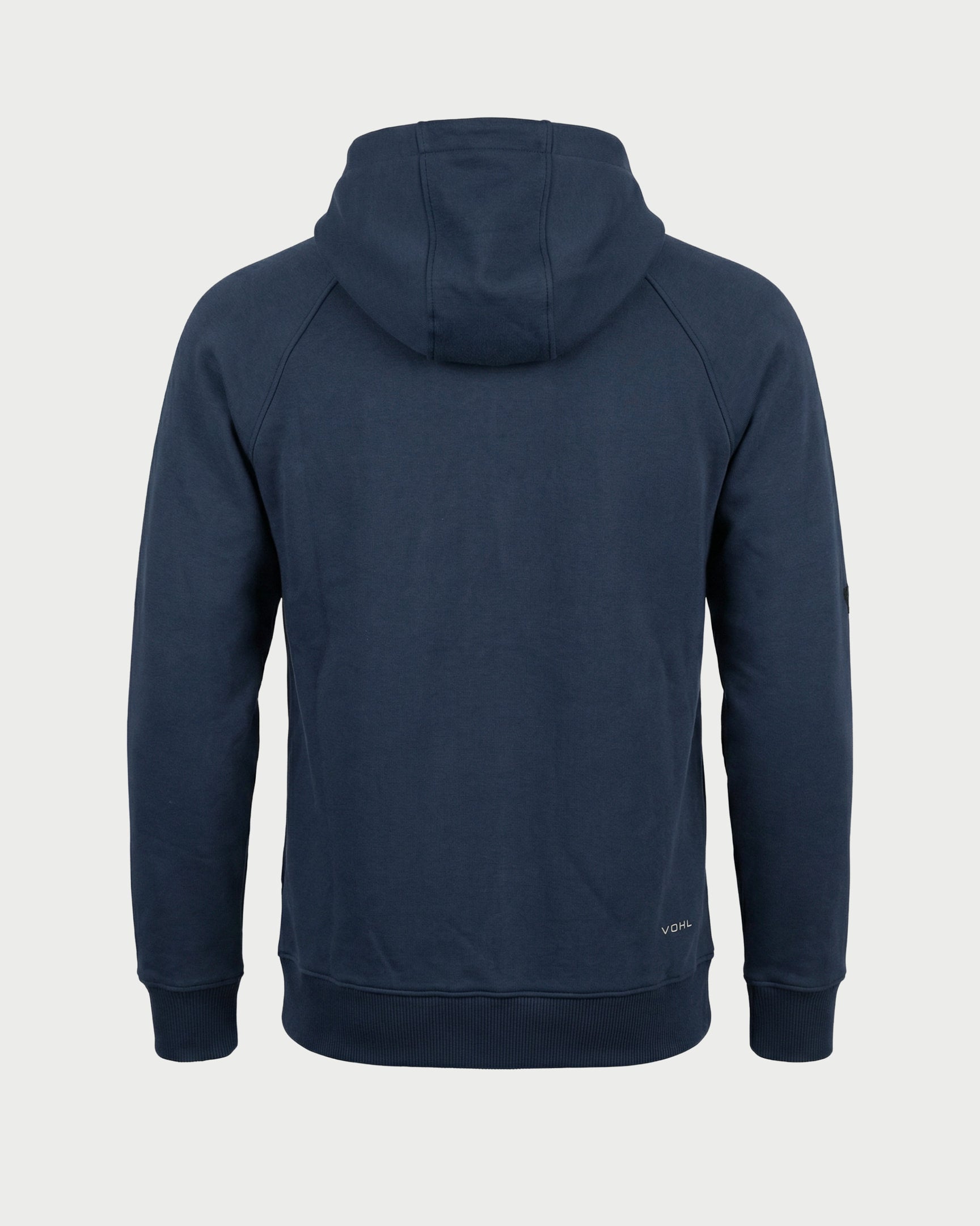 Vohl Heavyweight Fleece Hoody - Detroit Blue - SKU WW-PO-600, back view with relaxed fit and ribbed hem | color:Detroit Blue