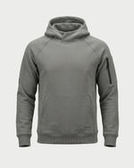 Vohl Heavyweight Fleece Hoody - Pewter - SKU WW-PO-700, front view with kangaroo pocket and ribbed cuffs | color:Pewter