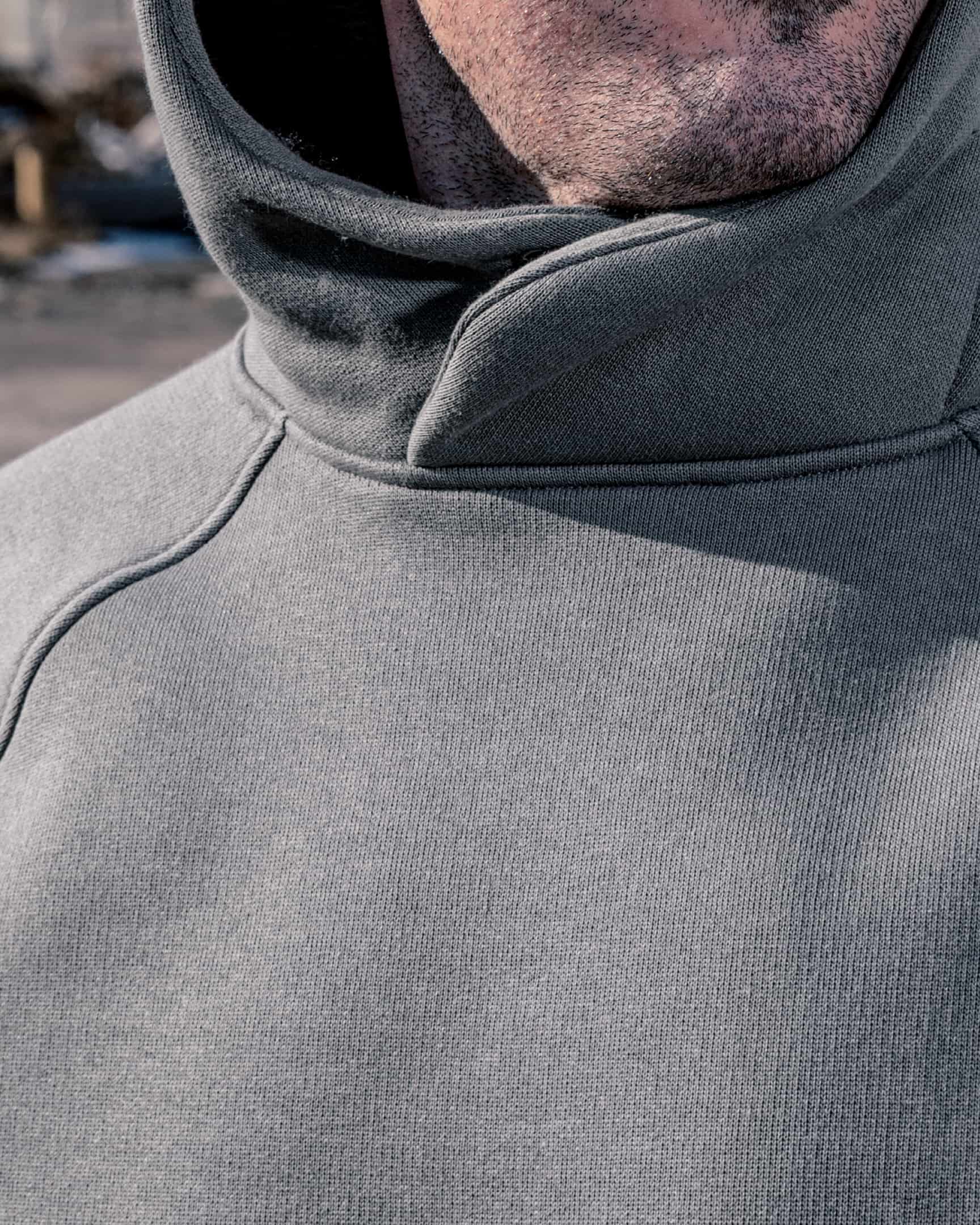 Vohl Heavyweight Fleece Hoody – Pewter – SKU WW-PO-700, lifestyle hood | color:Pewter