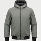 Vohl Quilted Lined Jacket - Pewter - SKU WW-UJ-700, front view with full zip, hood, ribbed cuffs and Cordura reinforced outer shell | color:Pewter