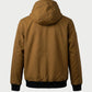 Vohl Quilted Lined Jacket - Tobacco - SKU WW-UJ-900, back view with hood, Cordura outer shell and ribbed hem | color:Tobacco