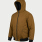 Vohl Quilted Lined Jacket - Tobacco - SKU WW-UJ-900, angled front view with hood, full zip closure, flap pockets and Cordura outer shell | color:Tobacco
