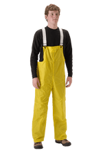 NASCO WorkLite plain-front rain bib overalls in Yellow