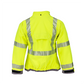 NASCO ArcJoule women's FR rain jacket in fluorescent yellow, back view