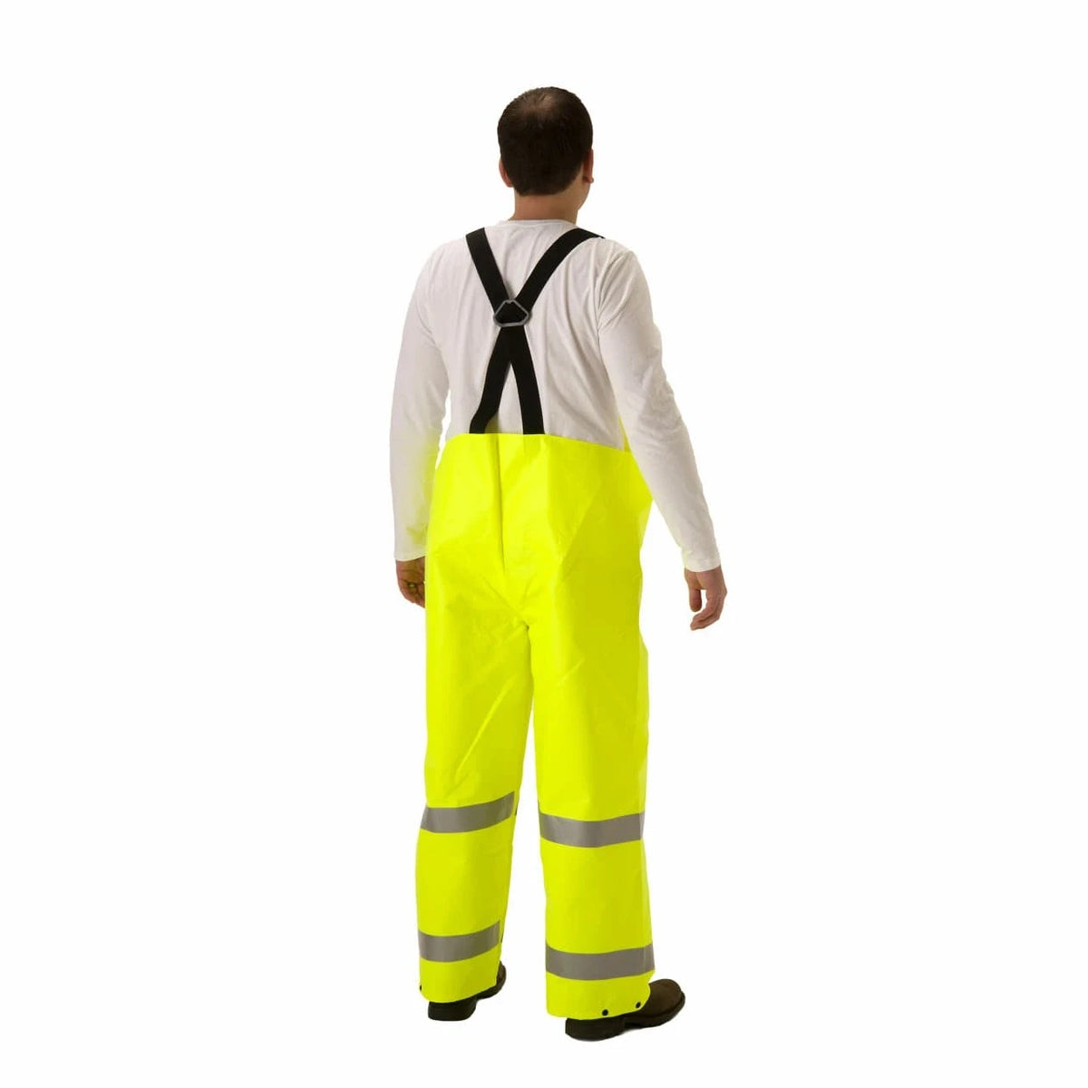 NASCO ArcLite Air FR rain bib overalls, fabric and reflective trim detail
