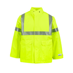 NASCO ArcLite Air FR rain jacket in fluorescent yellow, front view