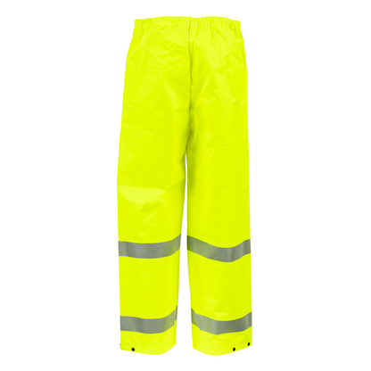 NASCO ArcLite Air FR rain pants in fluorescent yellow, front view