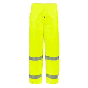 NASCO ArcLite Air FR rain pants in fluorescent yellow, side view
