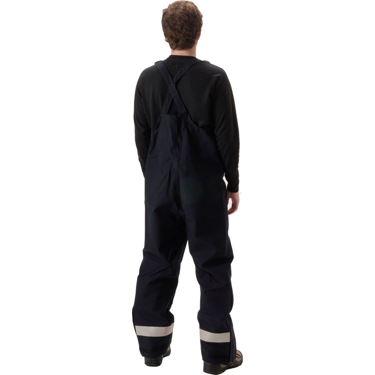 NASCO MP3 FR rain bib overalls in Navy, back view
