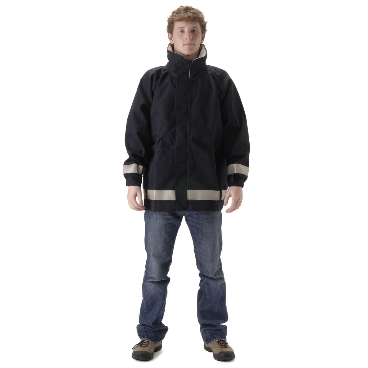 NASCO MP3 FR rain jacket in Navy, front view