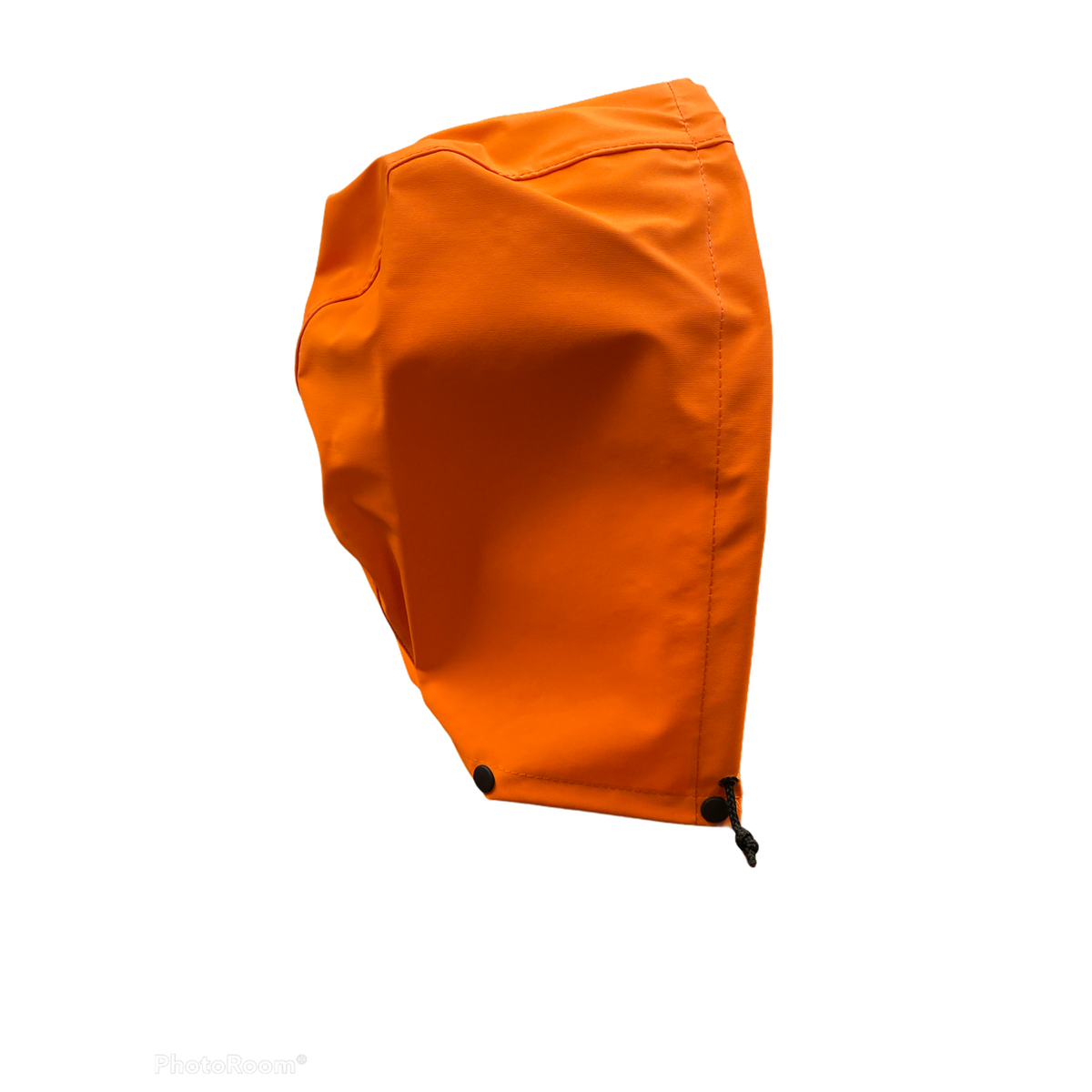 NASCO PetroLite detachable rain hood in International Orange, side view
