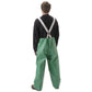 NASCO AcidBasic chemical splash rain bib overalls in Green, alternate worn view
