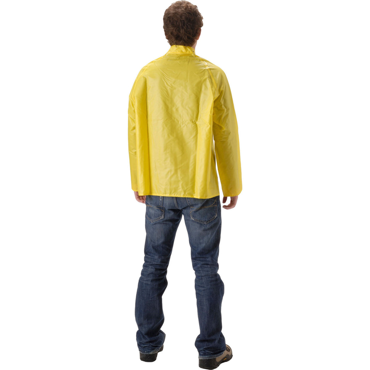NASCO WorkLite rain jacket with collar in Yellow, alternate view