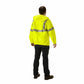 NASCO ArcLite Air FR rain jacket with detachable hood, back view