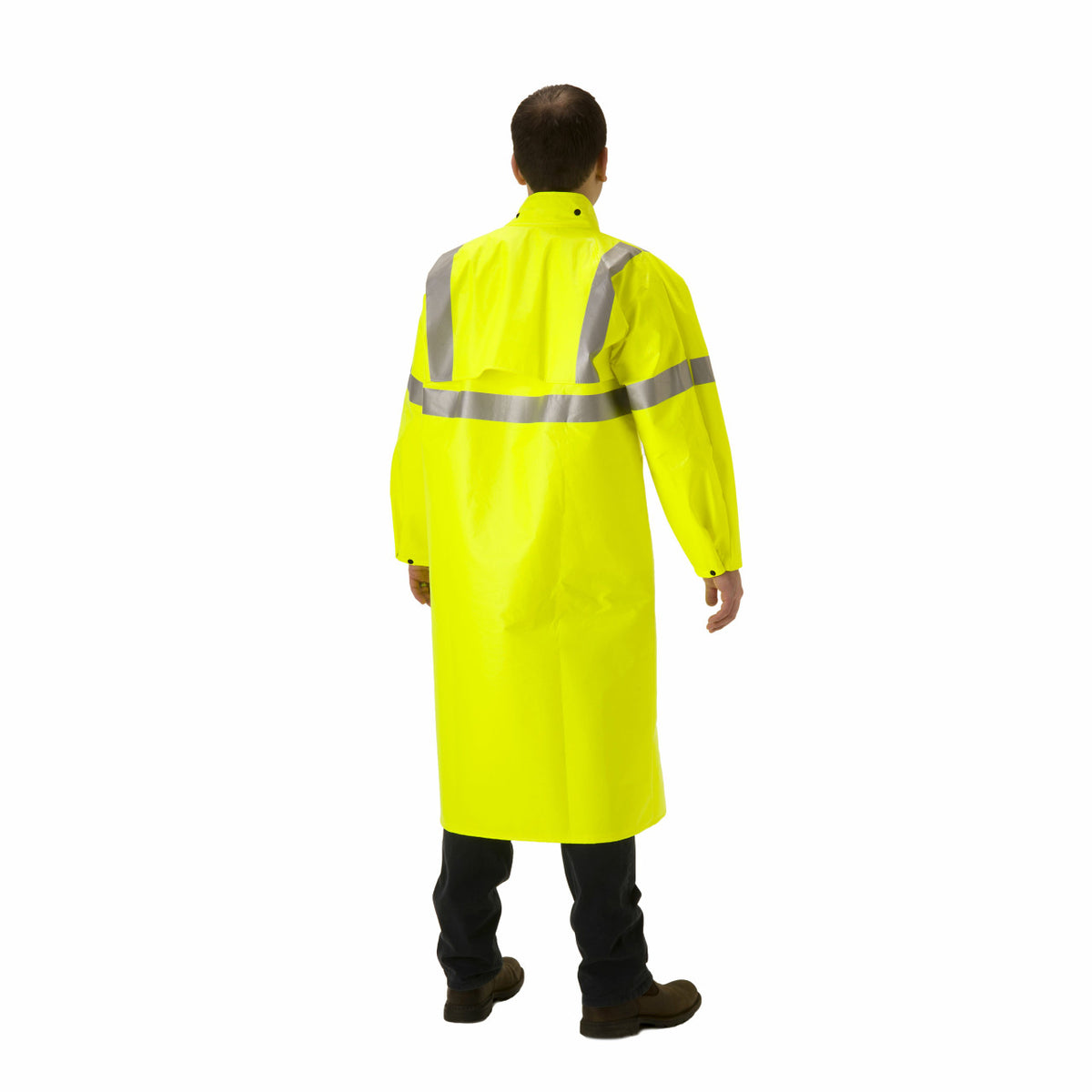 NASCO ArcLite Air FR rain coat with detachable hood, back view