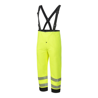 NASCO Omega 5501TNFY113 FR rain bib overalls in Navy and Fluorescent Yellow