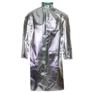 Aluminized Coat - 10 oz. OPF Para-Aramid Felt, 40 in. Long, Covered Snap, Ventilated