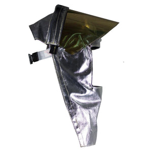 Aluminized Flip Front Hood with Metalized Gold Polycarbonate Faceshield - Carbon Armour Silvers H5