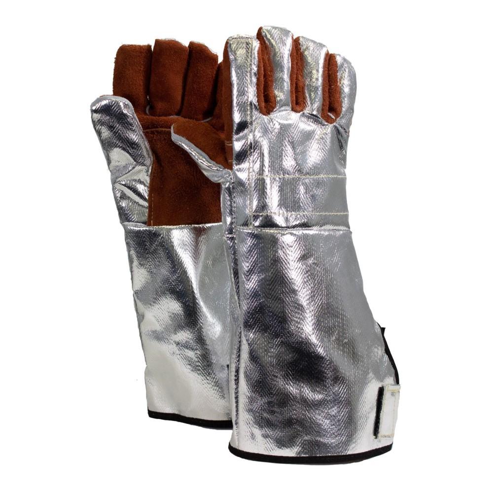 Aluminized Rayon 16 in. Gloves with Reinforced Thermal Leather Palm and Adjustable Cuff