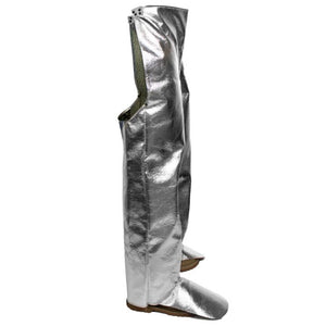 Aluminized Thermal Chaps - 19 oz. Aluminized OPF/Para-Aramid Blend, Built-In Leather Belt and Aluminized Foot Flaps - National Safety Apparel