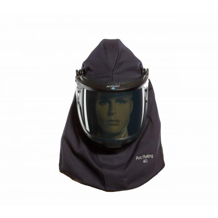 Arc Flash Lift Front Hood with Faceshield, Slotted Adapter and Hard Hat - Fire and Arc Flash Resistant - National Safety Apparel