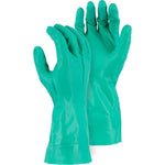 Chemical Resistant Gloves - 11 MIL Unlined Nitrile, Diamond Pattern Grip, 12 Inch Slip On Cuff (12 Pairs)