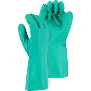 Chemical Resistant Gloves - 15 MIL Nitrile Diamond Pattern Grip, 12 Inch Slip On Cuff (12 Pairs)