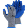 Crinkle Latex Palm Dip Cotton Blend Glove (PK 12 Pairs) - Majestic - Blue/Gray