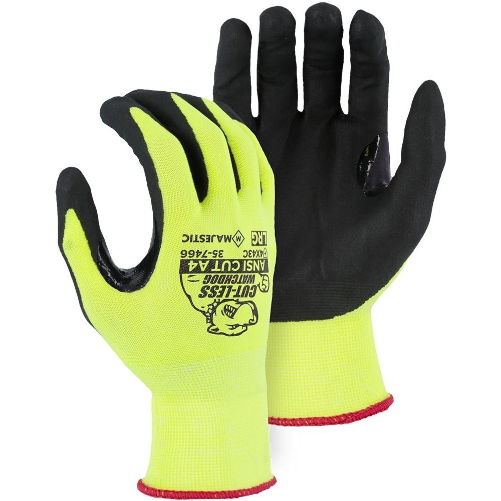 Cut Resistant Glove - Hi Vis KorPlex Blend, Foam Nitrile Palm, Moderate Cut Resistance (PK 12 Pairs)