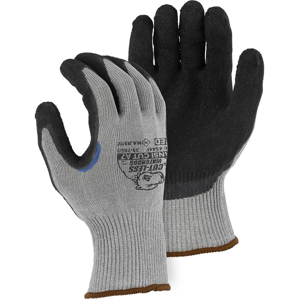 Cut Resistant Glove - KorPlex Blend, Crinkle Latex Palm Dip, High Cut Resistance (PK 12 Pairs) - Majestic