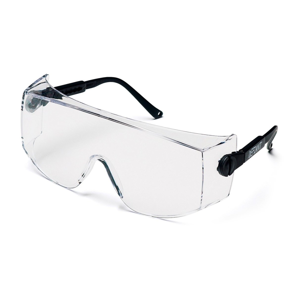 safety goggles over spectacles Defiant Safety Glasses with Adjustable Temples (1 Dozen)