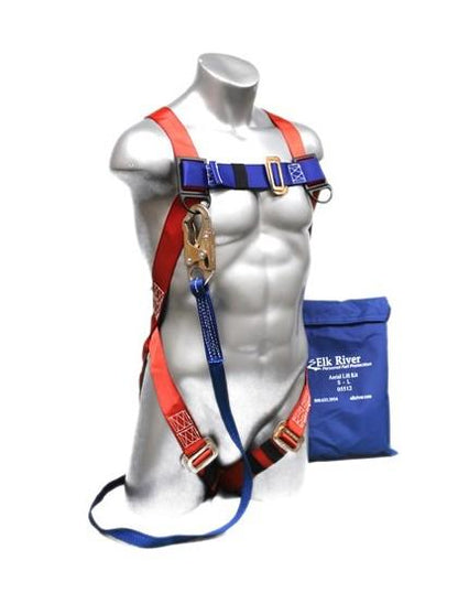 Fall Safety Aerial Lift Kit - Safety Harness with 1 Steel D-Ring, 6 ft. Energy Absorbing Lanyard - Freedom Series Fall Arrest