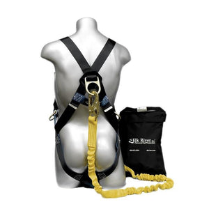 Fall Safety Kit - Harness with 3 Steel D-Ring, 6 ft. Energy Absorbing Lanyard - Construction Plus