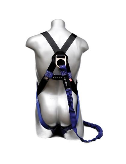 Fall Safety Kit - Safety Harness with 1 Steel D-Ring, 5 or 6 ft. Energy Absorbing Lanyard With Snap Hook - Construction Plus Series Fall Arrest