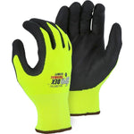 Foam Nitrile Palm Dip High Visibility Yellow Winter Lined Nylon Glove (PK 12 Pairs) - Majestic