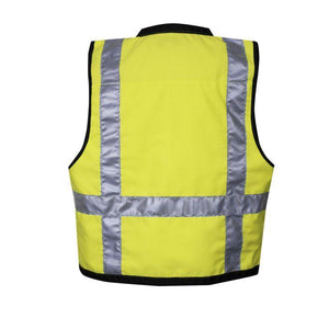 Hi-Vis Heavy Duty Safety Survey Vest - 2 in. Silver Reflective Trim, Inside Tablet Pocket, Survey Pocket, Type R Class 2 - National Safety Apparel