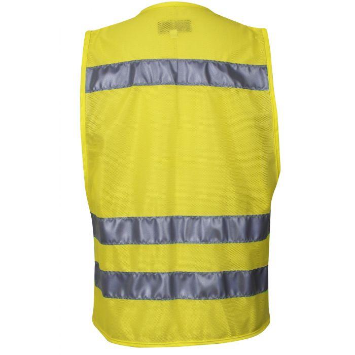 Hi-Vis Mesh Road Safety Vest - Silver Reflective Trim, 4 Various Size Pockets, Type R Class 2 (PK 2 Vests) - National Safety Apparel