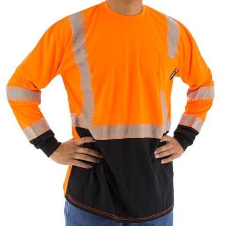 High Visibility Birdseye Mesh Short or Long Sleeve Shirts with Reflective Chainsaw Striping (PK 12 Shirts)