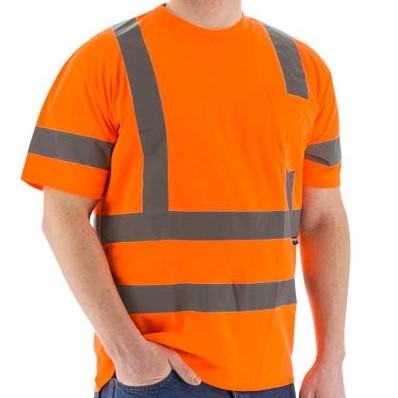 High Visibility Birdseye Mesh Short or Long Sleeve Shirts with Reflective Striping (PK 12 Shirts)