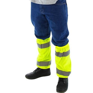 High Visibility Mesh Leg Gaiters (PK 10 Pairs) with Reflective Striping - Majestic