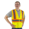 High Visibility Mesh Safety Vest - ANSI 2, DOT Striping, Zipper Close - Hi Vis Yellow