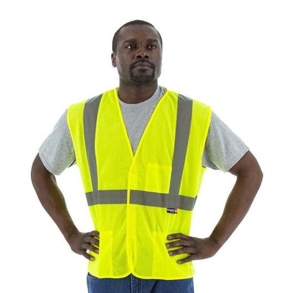 High Visibility Mesh Safety Vest (PK 5 Vests) - Velcro Close