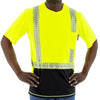 High Visibility Snag Resistant Short Sleeve Shirt - ANSI 2, Reflective Chainsaw Striping - Hi Vis Yellow